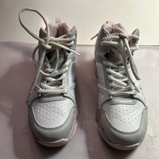 And1 Girls Hi Top Sneakers White With Pink Trim Size 2