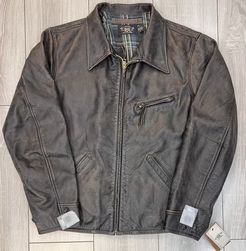 MSRP $1900 Polo Ralph Lauren RRL Leather Jacket 2025 Size XL
