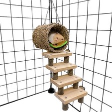 Hamster Climbing Ladder Wood Stair and Hanging Hammock Set Wooden Molar Toys ...