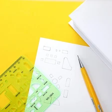 6 Pieces Plastic Measuring Templates Building Formwork Stencils Geometric Dra...