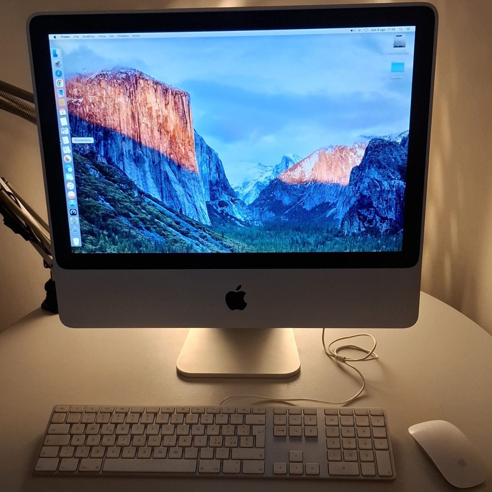 iMAC 24" metà 2007 RAM 4gb, SSD 240gb, Tastiera e Mouse Apple