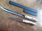 Cutco 1723 & 1721 Knives 9" & 5" Pearl White Handle Serrated Blade USA Made — photo 2