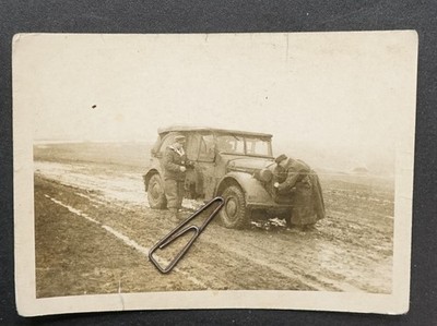S Foto Wk2 Portrait Kraftfahrer Pkw Kfz Kübelwagen Uniform Fahrzeug Jäger Front