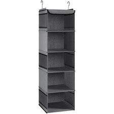 Hängeorganizer mit Metallhaken – 5-fach Stauraum für Kleiderschrank 30x30x108 cm