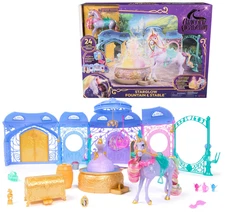 Unicorn Fountain Playset with Lights, Sounds, Dolls 24 Accessories for Girls