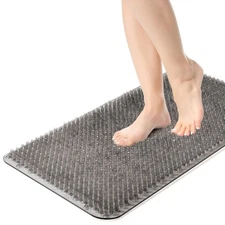 Shower Foot Scrubber Mat, Anti-Slip Bath Mat with Scrub Bristles, Soft Shower...