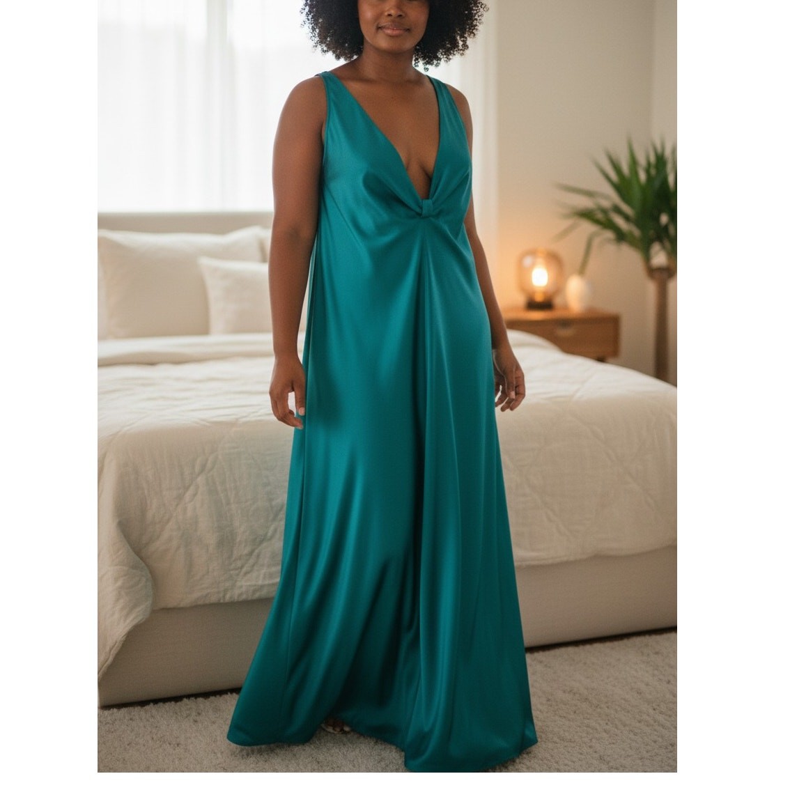 Vintage 90s Vanity Fair Teal Satin Nightgown Maxi Slip Sleep Dress XL 1X |  eBay