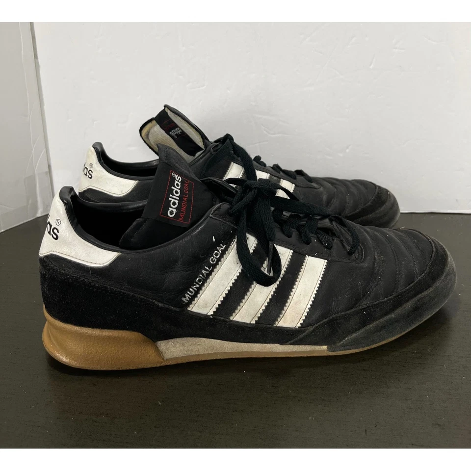 Adidas Mundial Goal Soccer Shoes Black White Gum Sole Men 10.5 - Image 3 of 4
