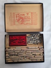 Completo stampa ufficio Fullton anni 50 con francobolli lettere e tampone inchiostro