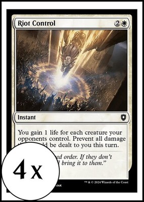 MTG - 4 x Riot Control - Bloomburrow Commander - Playset 4x x4