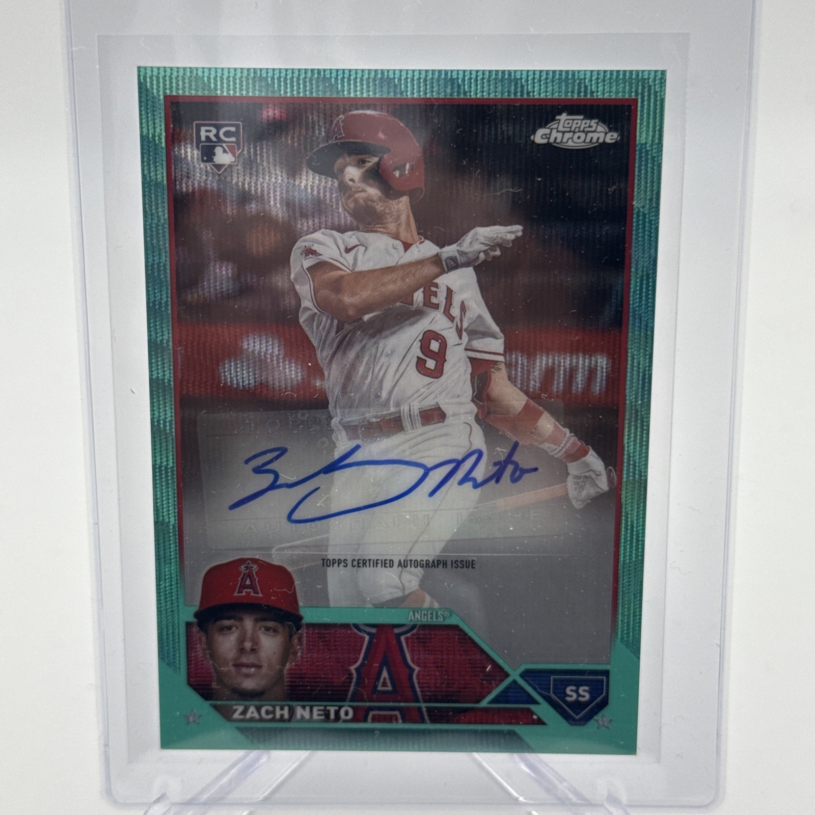 2023 Topps Chrome Update #AC-ZN Zach Neto Autographs Aqua Wave #/199