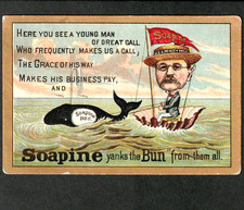 President Teddy Roosevelt as Prince of Whales 1800s Soapine Soap Trade Card j.US