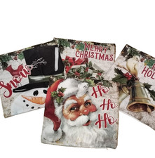 Set A Four Christmas 11 X12 Pillow Cases For Throw Pillows Zip Closures Soft NWT