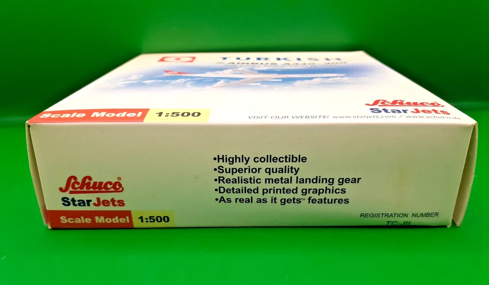 SCHUCO STAR JETS WINGS METAL TURKISH AIRBUS A340-300 1/500 - Immagine 2 di 4