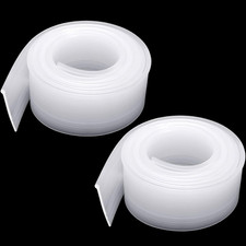 2 Roll Shower Door Bottom Seals, Clear Silicone Sweep Seal Replacement for Bathr