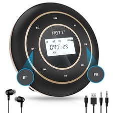 HOTT C105 Portable CD Player FM Transmitter Rechargeable Compact Player...