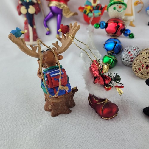 Lotto misto 18 decorazioni natalizie vintage vetro argilla resina Disney tigre pupazzo di neve - Foto 18 di 24