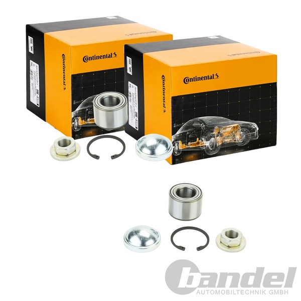 2X Continental Ctam RADLAGER-SATZ Hinten Passend FüR Ford Fiesta Focus Fusion-image