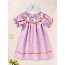 Infant Baby Girls Halloween Dress Ghost Embroidery Dress With Headband Party Cos