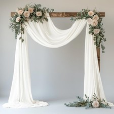 Wedding Arch Draping Fabric 1 Panel 28.7 x 20FT Ivory Sheer Chiffon Backdrop