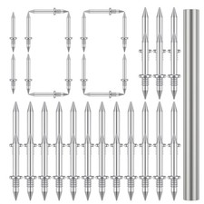 100Pcs Double-Head Skirting Thread Seamless Galvanized Nail With Sleeve Rods