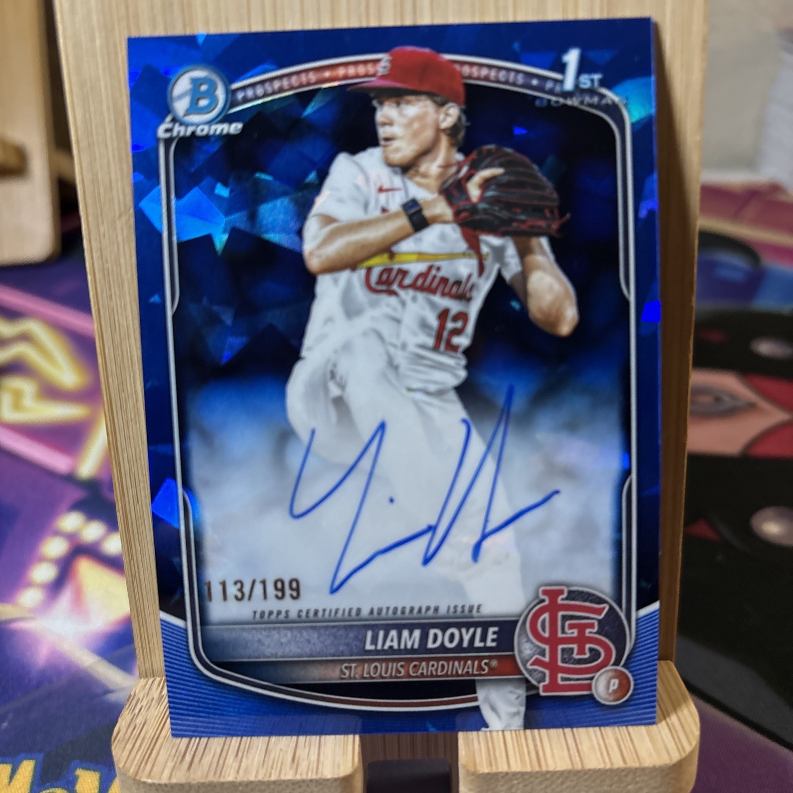 LIAM DOYLE 2025 BOWMAN CHROME DRAFT 1ST SAPPHIRE AUTOGRAPH AUTO /199 Q4600