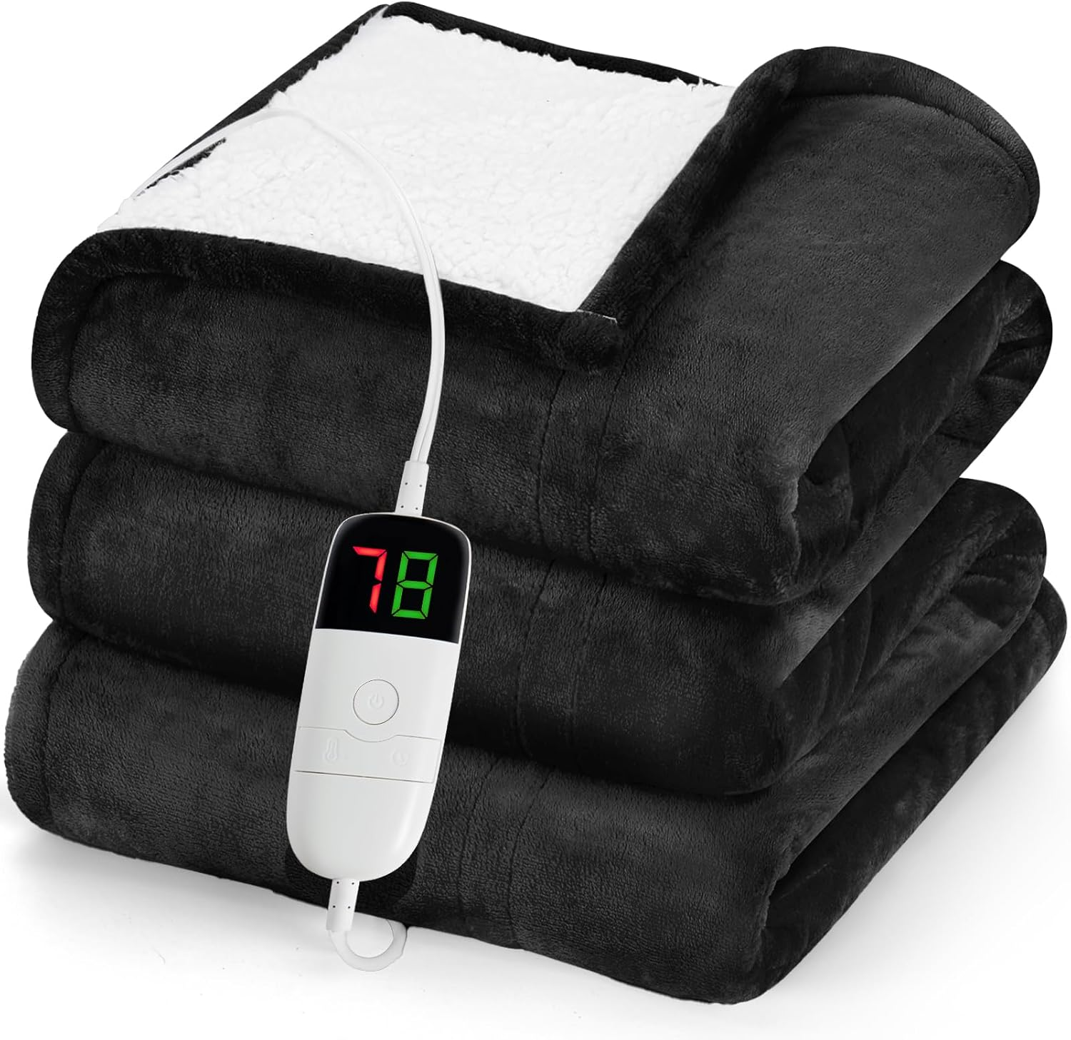 50x60 Heated Electric Throw Blanket - 10 Adjustable Heat Levels - 1/2/4 Hour Auto Shutoff