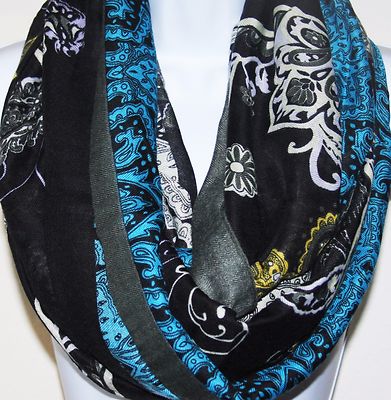  Spring Women's light weigh Paisley print cowl infinity eternity loop scarf