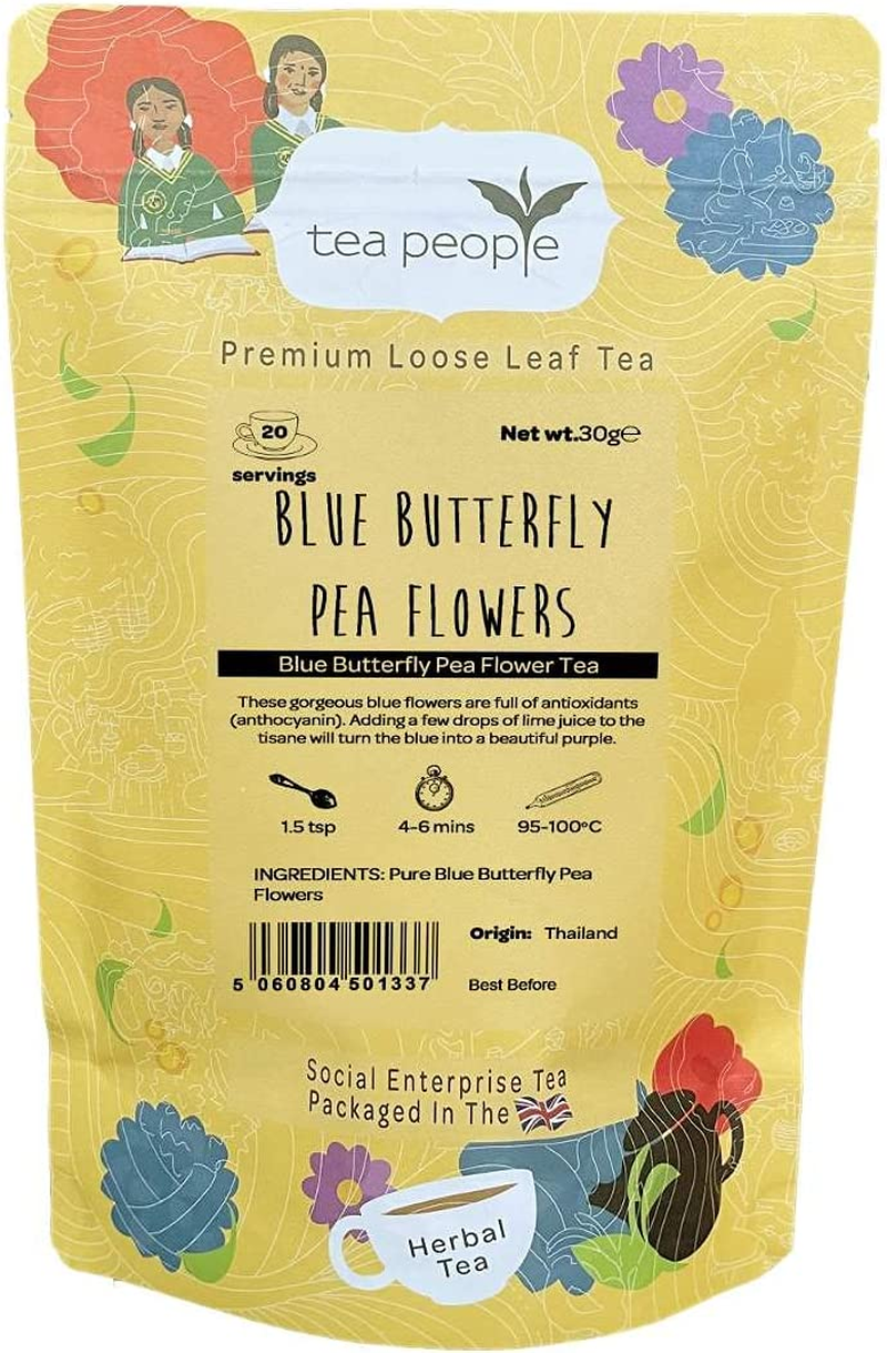 Tea People Blue Butterfly Pea Flowers Herbal Tea in Retail Pack 30 G