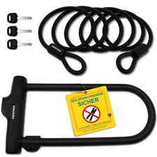 Sicheres Bügelschloss mit Halterung - Fahrradschloss höchste Sicherheitsstufe