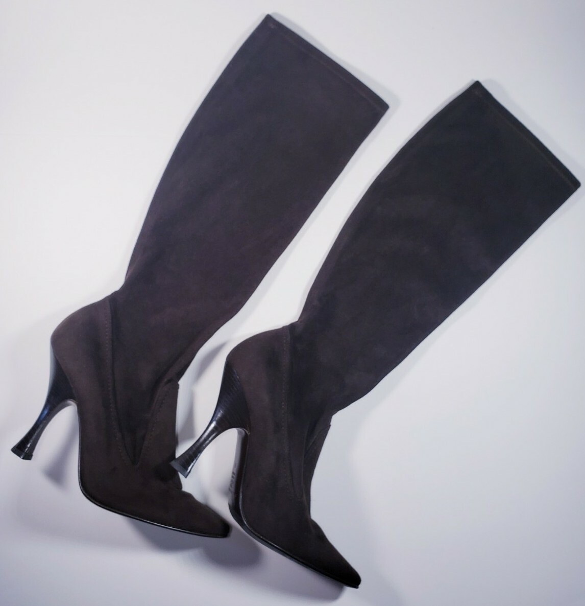 8 by yooxのvero cuoio boots サイズ43 Casadei Vero Cuoio Knee High Boots Size 8 Brown Suede Made in