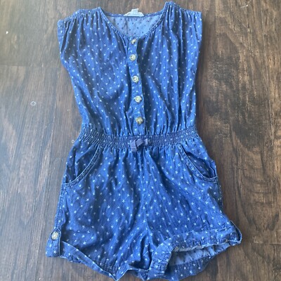 Girls Nordstrom Tucker And Tate Navy And Star Cotton Romper Size