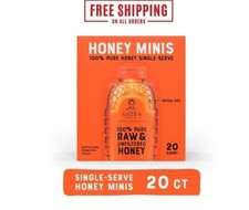 Nature Nate's Honey Minis 100 Pure Raw and Unfiltered Honey 20 Single Serve New