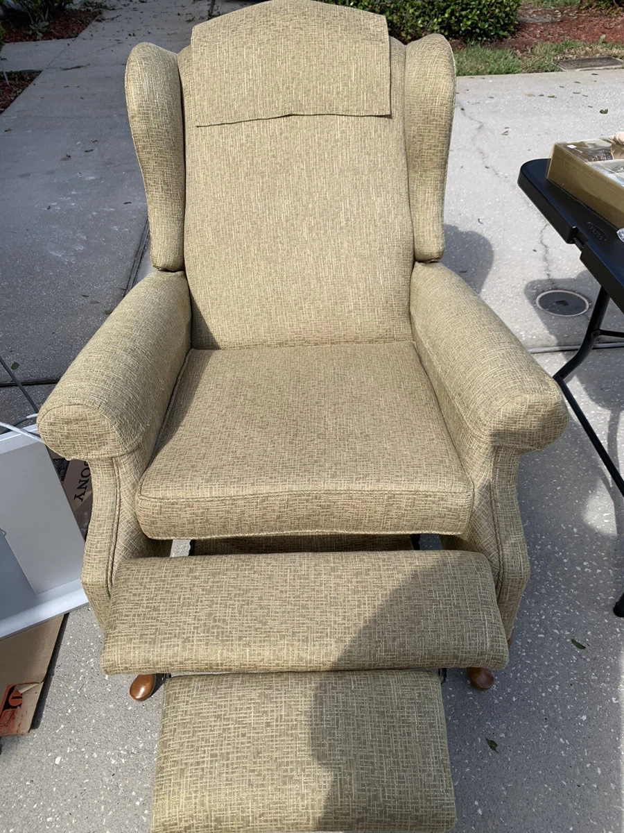 Ethan Allen Vintage Queen Anne Reclining Wing back Chair Newly