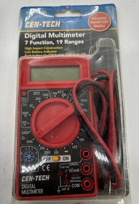 Vintage Cen-Tech 7-Function Multimeter with Backlight LCD DISPLAY#92020 New