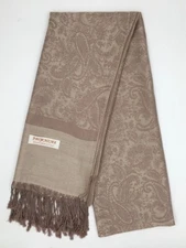 NEW ELEGANT JACQUARD PAISLEY  PASHMINA SCARF/WRAP/SHAWL-- Khaki #29