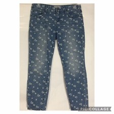 Free People Womens Sz 30 Floral Print Jeans Boho Bohemian