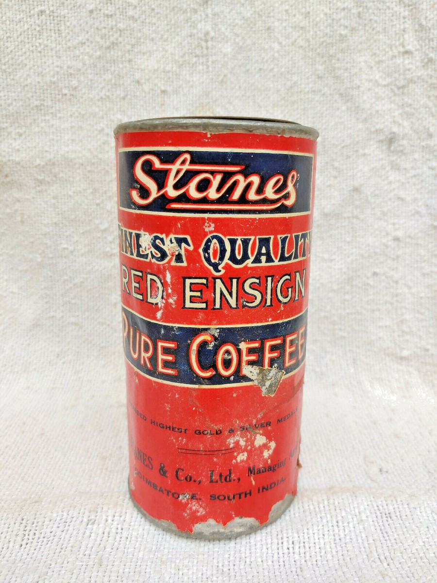 1920s Vintage The United Coffee Stanes Red Ensign Coffee Adv Tin