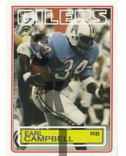 1983 STCC #37 Topps Earl Campbell HOF Hall of Fame Houston Oilers