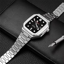 for Apple Watch 5 6 7 8 9 AP Mod Kit Stainless Steel Protective Band Strap Cove