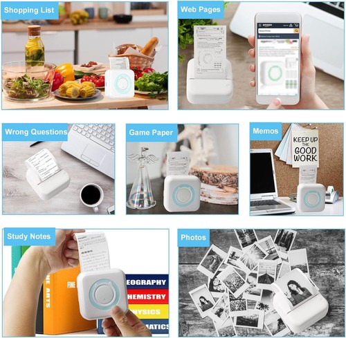 5 Rolls Thermal Paper Stickers 57*30mm for Phone Mini Pocket Thermal Printer DIY - Picture 4 of 6