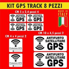 Kit 8 adesivi stickers antifurto GPS satellitare -Scegli Colore- Cod.1650