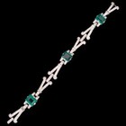 TRIFARI 'Alfred Philippe' Emerald and Diamante Art Deco Link Bracelet — photo 1