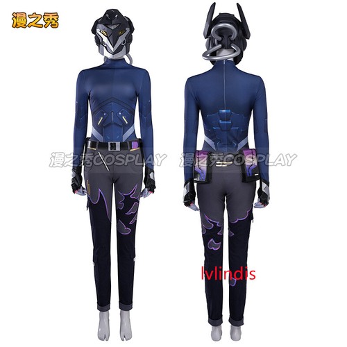 VALORANT Vyse Disfraz Cosplay Hombres Monos Abrigo Pantalones Casco Accesorio Conjunto de utilería - Imagen 9 de 25
