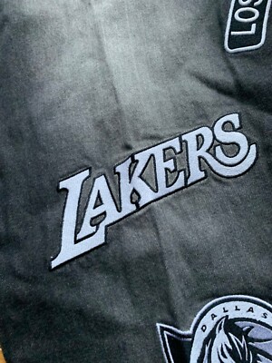 その他ブランド / UNK NBA/ボトム/36/コットン/IDG VTG UNK NBA Patch Jeans Black Big Patch Sz 42 x 34L Lakers Celtics