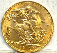 AUSTRALIA 1911 PERTH  RARE GOLD SOVEREIGN LOW MIN KEY DATE HIGH GRADE UNC #5