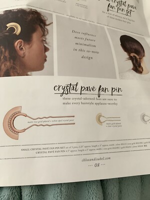 Chloe & Isabel/ Jen Atkin Big Crystal Pave Fan Pin NEW Chloe + Isabel x Jen Atkin Matte Silver Crystal Pavé Fan  main image 3