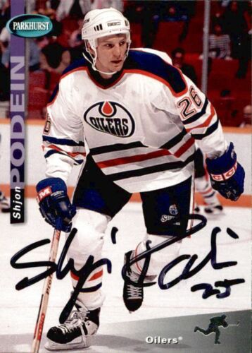 Shjon Podein Signed Autographed 94/95 Parkhurst card Edmonton Oilers