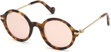 Moncler ML 0081-F 55Y Antique Rose Round Plas...