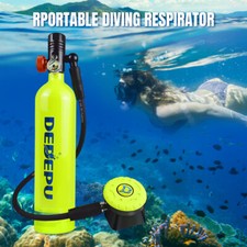 Mini Scuba Diving Equipment Kit Full Face Mask 1L Air Oxygen Tank Hand Pump Set